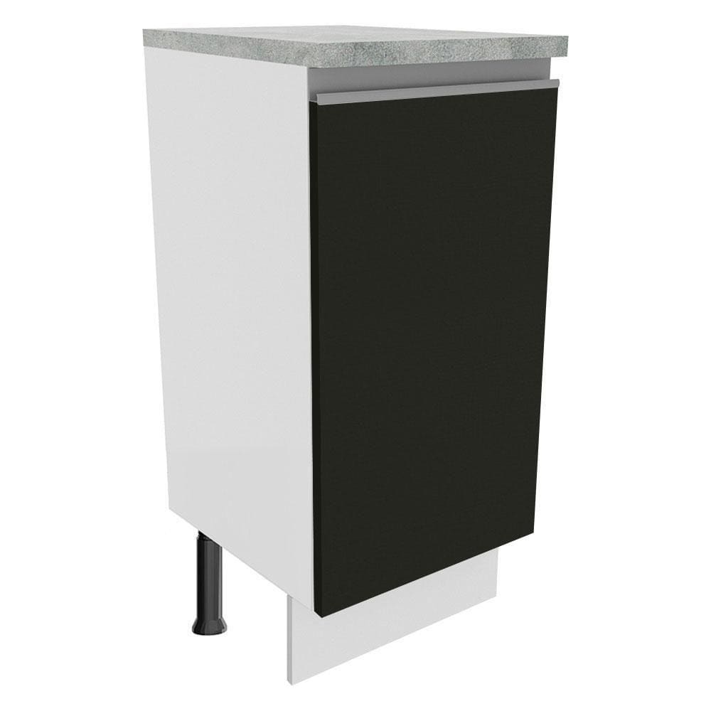 Balcão Glamy 35cm 1 Porta Branco Preto