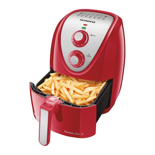imagem-Fritadeira Sem Óleo Mondial AFN-50 Premium Line Inox 5L - Vermelha - 110V