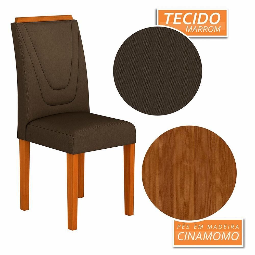Kit 4 Cadeiras Lima Wood Sala De Jantar Cinam/marro - Móveis Arapongas
