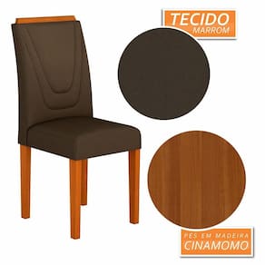 Kit 4 Cadeiras Lima Wood Sala De Jantar Cinam/marro - Móveis Arapongas