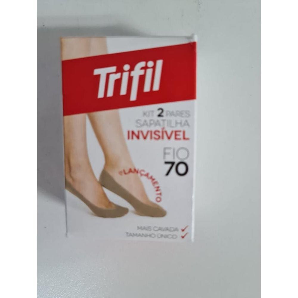 Kit 2 pares sapatilha Invisível Fio 70 Trifil 6136, Tamanho Único.