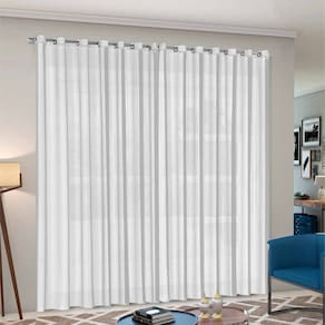 Cortina Voil Priori Sala Quarto 4,00x2,80 Ilhós Cromado
