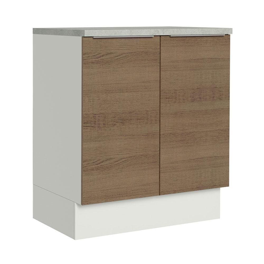 Balcão de Cozinha Stella 70cm 2 Portas Branco Rustic