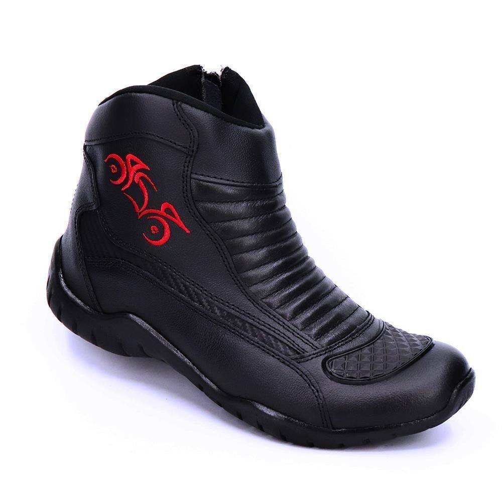 Bota Feminina Motocicl Roqueira Couro Atron