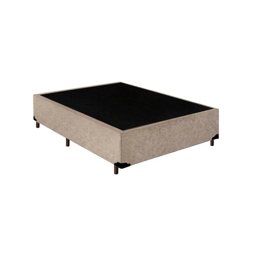 Cama Box Blindado Viúva NK Camas Suede Bege 40x128x188