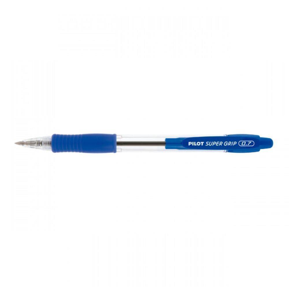 Caneta Super Grip Bp 10r F 0.7 Azul Pilot 12 Unidades