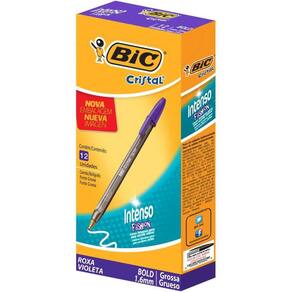 Caneta Esferografica Cristal Bold Fashion Roxa Bic Cx/12