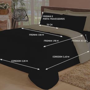 Jogo de Cama Queen com Edredom Lençol Fronha Função Cobre Leito e Cobertor
