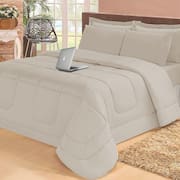 Jogo de Cama Queen com Edredom Lençol Fronha Função Cobre Leito e Cobertor