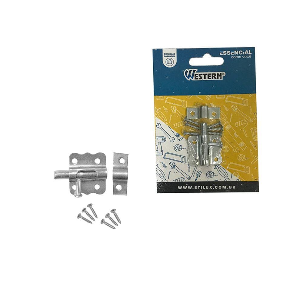 TARJETA TRINCO 1.1/2” PARA PORTAS, PORTOES, PORTEIRAS E SIMILARES, ACOMPANHA PARAFUSOS PARA FIXACAO WESTERN CÓD. ED-124