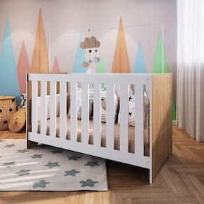 Berço Infantil Bebê Aconchego 3 Regulagens de Altura 3 em 1 Elegante Nogal Completa