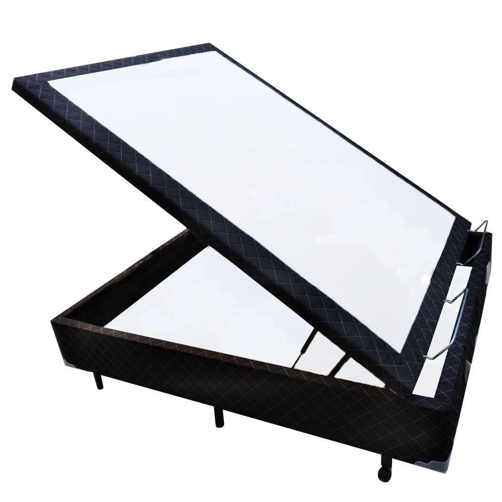 Cama Box Baú Casal NK Camas Poliéster Preto 41x138x188