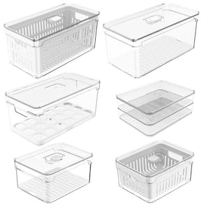 Kit 6 Organizadores De Geladeira Clear Fresh Porta Frutas Legumes Porta Frios E Porta Ovos OU