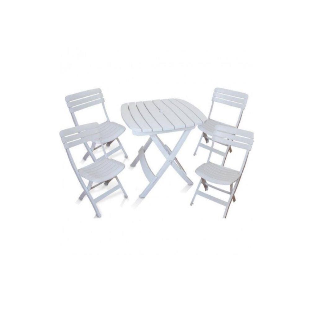 Conjunto Mesa E 4 Cadeiras Ripada Antares Branco Kit 05 Jogo
