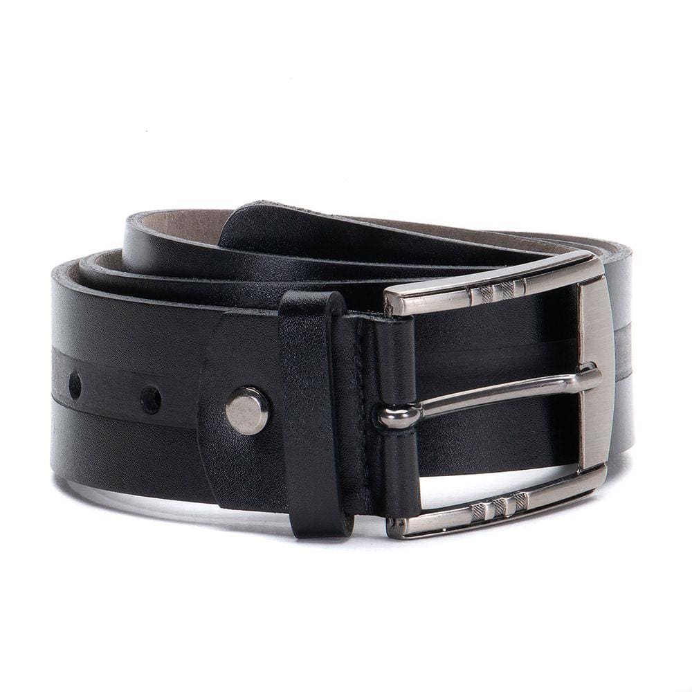 Cinto masculino em couro na cor Preto ajustável