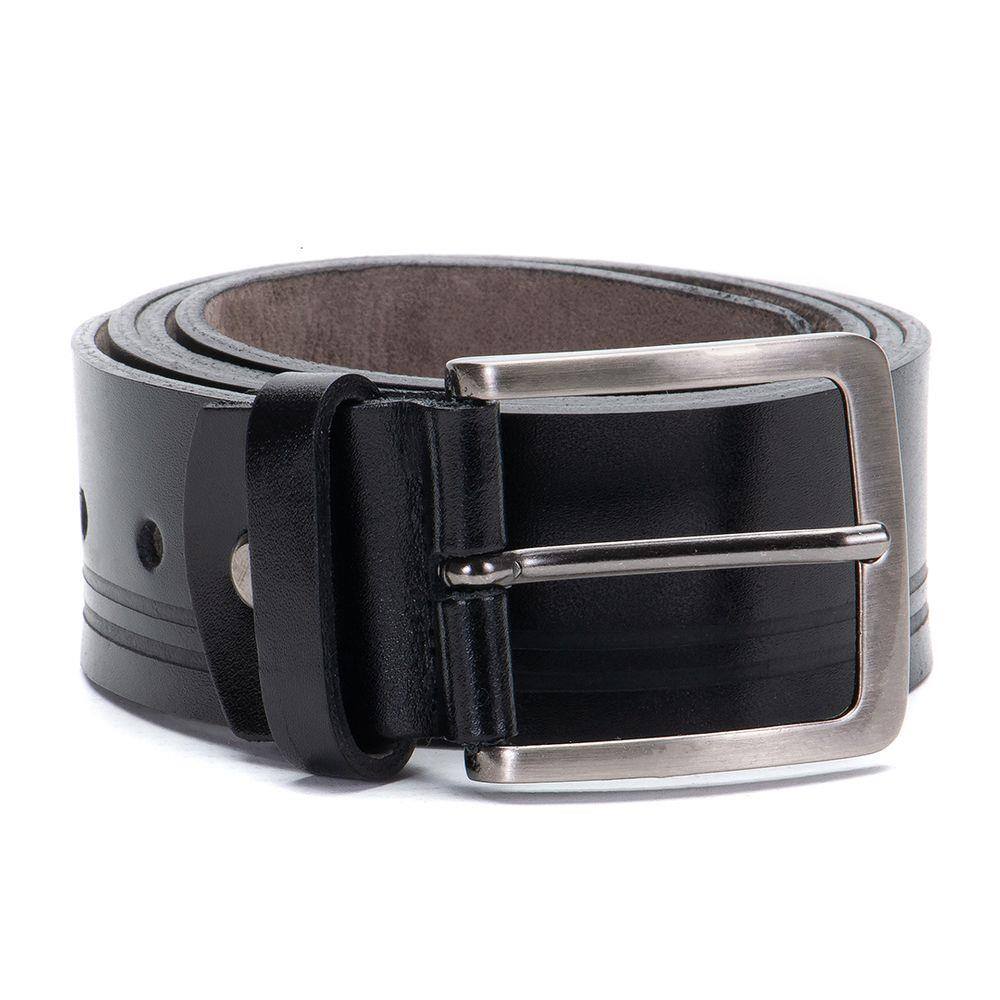 Cinto masculino em couro Preto com ajuste
