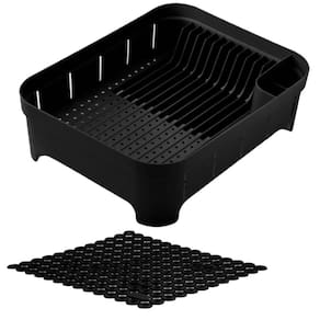 Kit Cozinha Trium Escorredor Louças Pratos Talheres + Tapete Pia - Ou