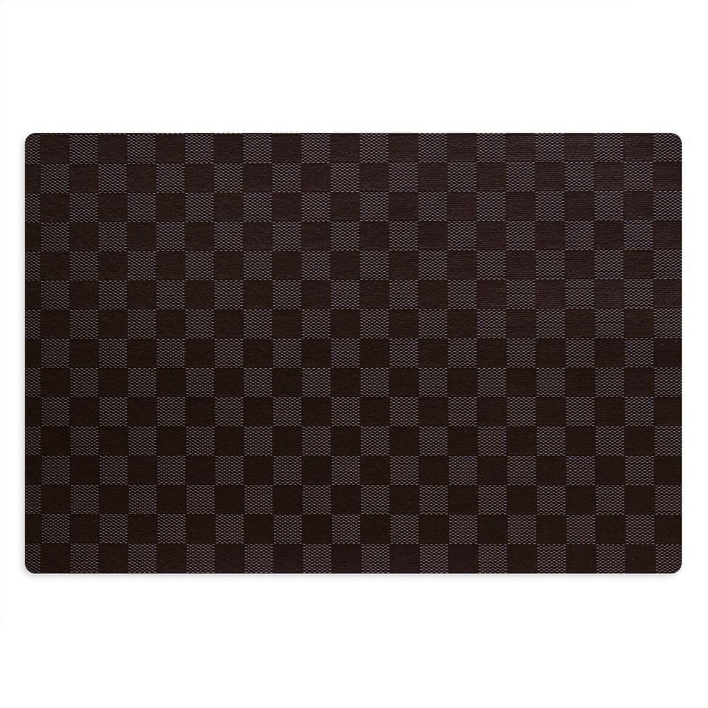 2 Jogo Americano Chess Marrom - Quadrados Impermeável Pvc