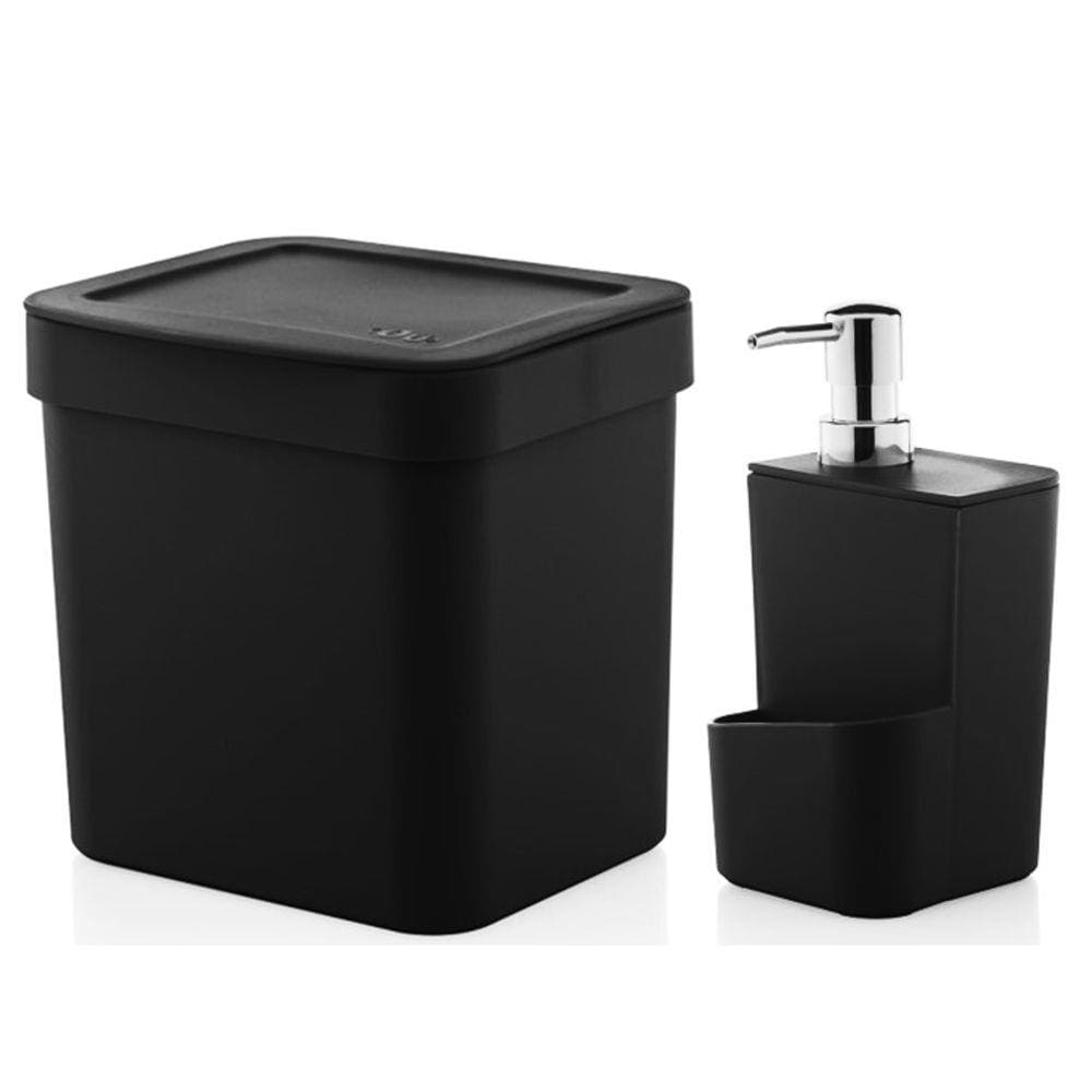 Kit Cozinha Trium Dispenser Porta Detergente Bucha + Lixeira 4,7 Litros - Ou