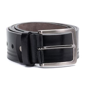 Cinto masculino em couro Preto com ajuste
