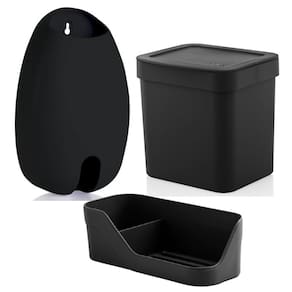 Kit Cozinha Organizador Pia Detergente + Dispenser Porta Sacolas + Lixeira 2,5L - Ou