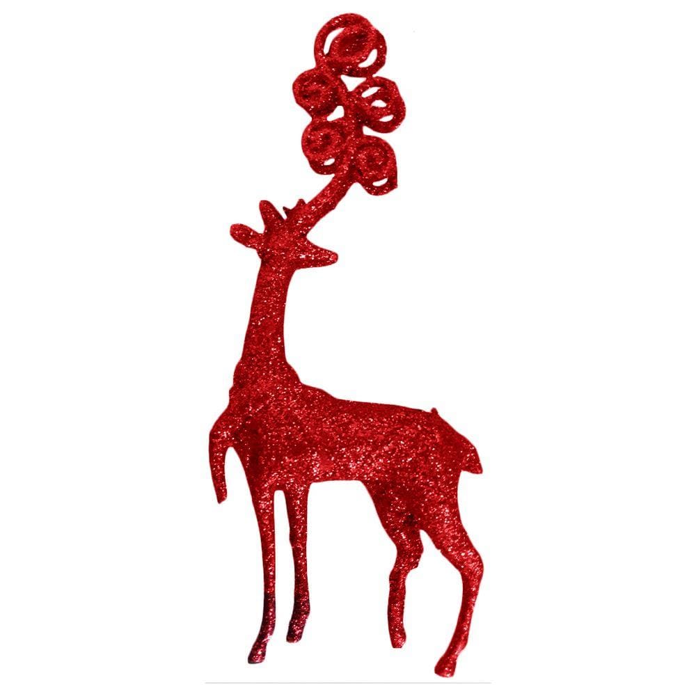 Enfeite de Natal Rena Vermelha Glitter - 15cm