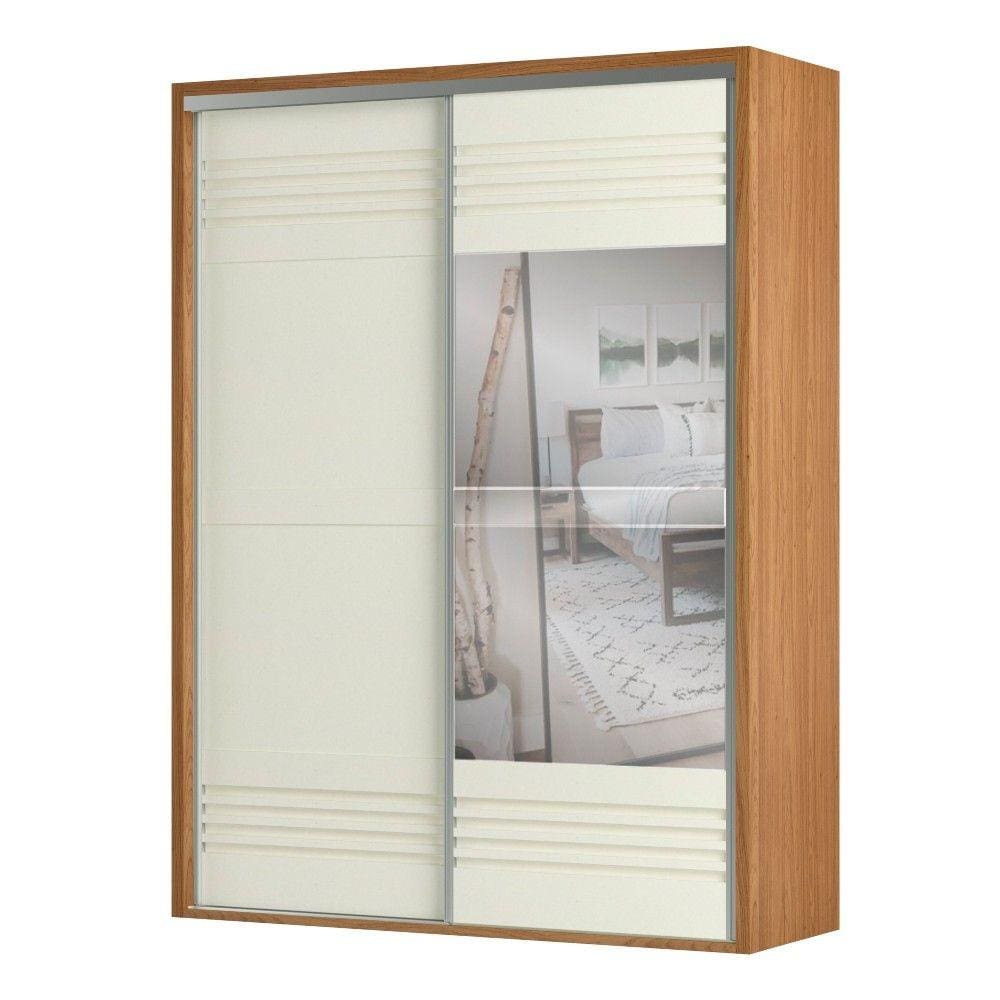 Guarda Roupa Solteiro com Espelho 2 Portas 2 Gavetas TW601E Dalla Costa