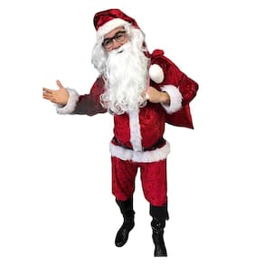 Fantasia Natal Roupa Papai Noel Adulto Veludo Molhado c/ 7 Peças