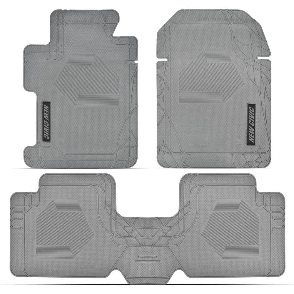 Tapete Borracha 3 Peças Borracha Cinza Honda Civic 2007-2011
