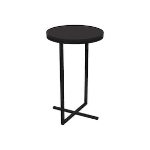 Mesa Lateral Redonda Volpi Preta 46 cm
