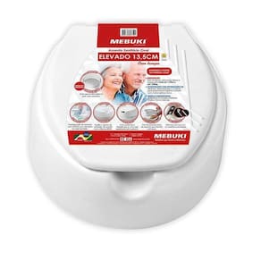 Assento Vaso Elevado Alto 13,5 Idoso Pós Cirurgia Com Tampa