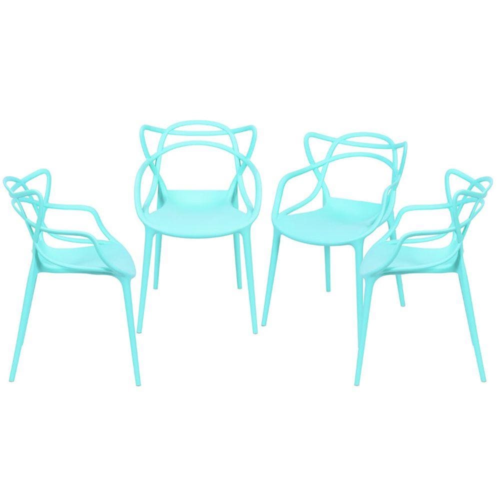 Kit 04 Cadeiras Boxbit Solna Polipropileno Tiffany