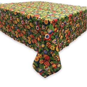 Toalha de Mesa de Natal Estampada Quadrada em Algodão 1,40m