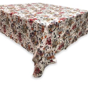 Toalha de Mesa de Natal Estampada Quadrada em Algodão 1,40m - Modelo 3