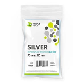 Shields Sleeves Silver 70 X 110mm Blue Core Meeple Virus 100 unidades