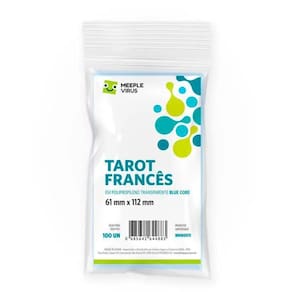 Shields Sleeves Tarot Francês 61 X 112mm Blue Core Meeple Virus 100 unidades