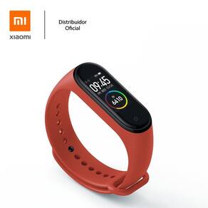 Bracelete de silicone para pulseira inteligente Mi band 3 / 4, Laranja