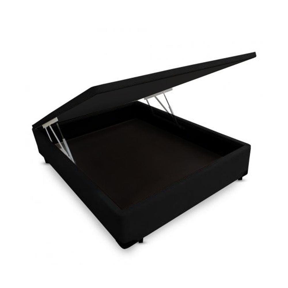 Cama Box Baú Blindado Viúva NK Camas Suede Preto 41x128x188