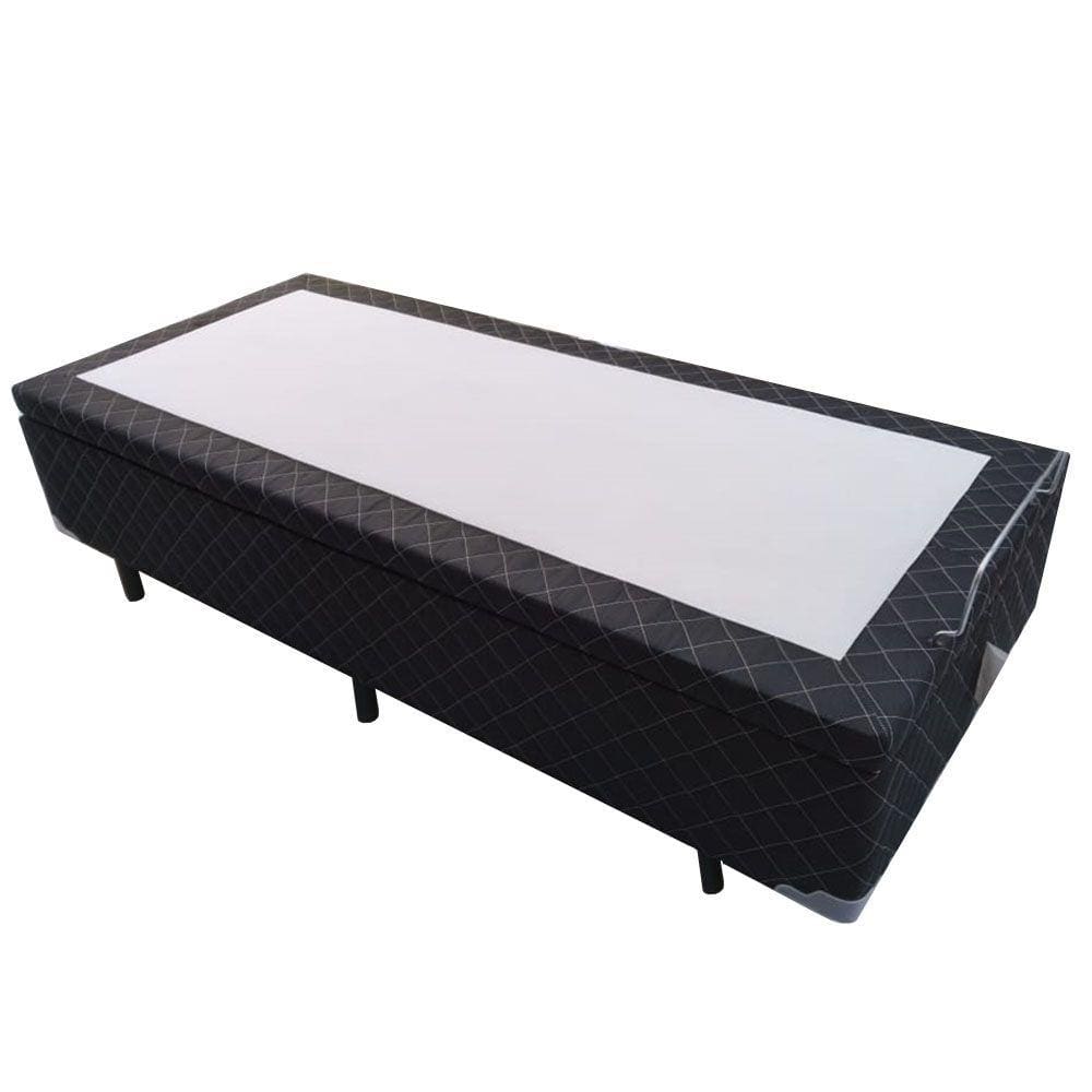 Cama Box Baú Blindado Solteiro NK Camas Poliéster Preto 41x88x188