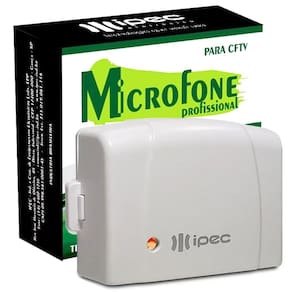 Microfone Profissional Para Câmeras Cftv Com Duas Saídas Áudio A2909 Ipec
