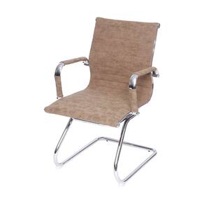 Cadeira Boxbit Eames Office Esteirinha P.U. Retro Castanho Base Fixa Cromada
