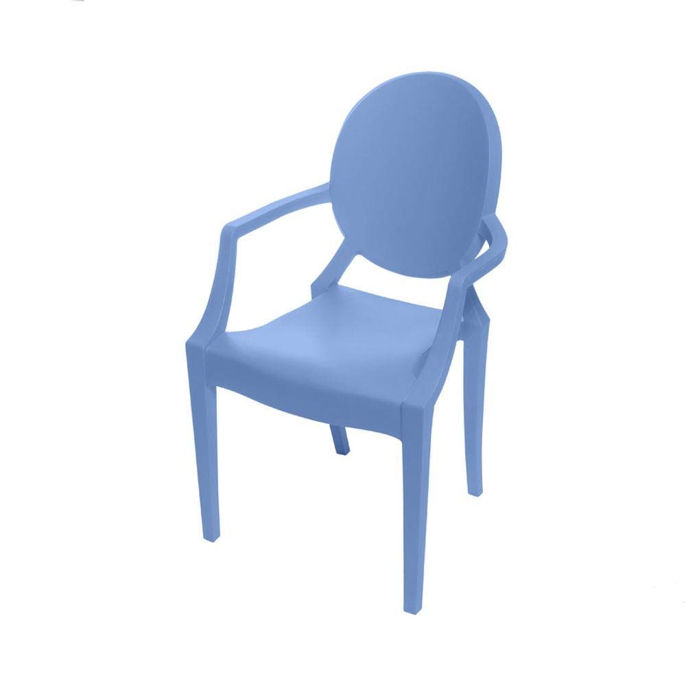 Cadeira Boxbit Invisible Infantil Polipropileno Azul com Braço