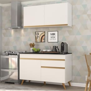 Cozinha Compacta 2 peças Armário e Balcão Multimóveis Branca