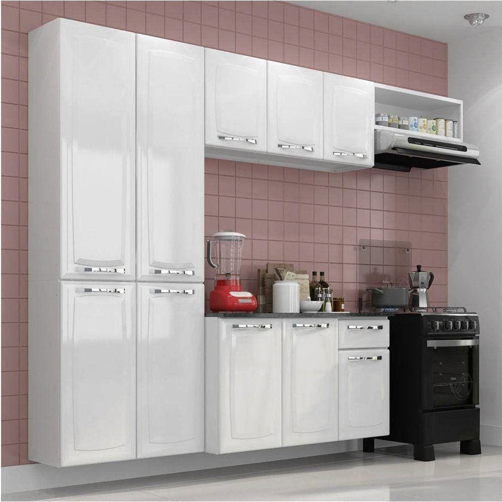 Cozinha Compacta Itatiaia Amanda com Tampo Branco