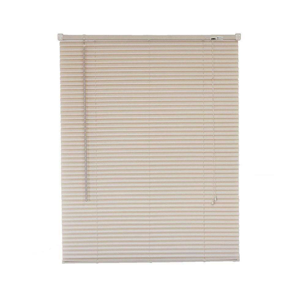 Persiana Horizontal PVC Bege 60 (L) x 80 (A) cm Cortina Completa C/ Kit de Instalação 0,60 x 0,80
