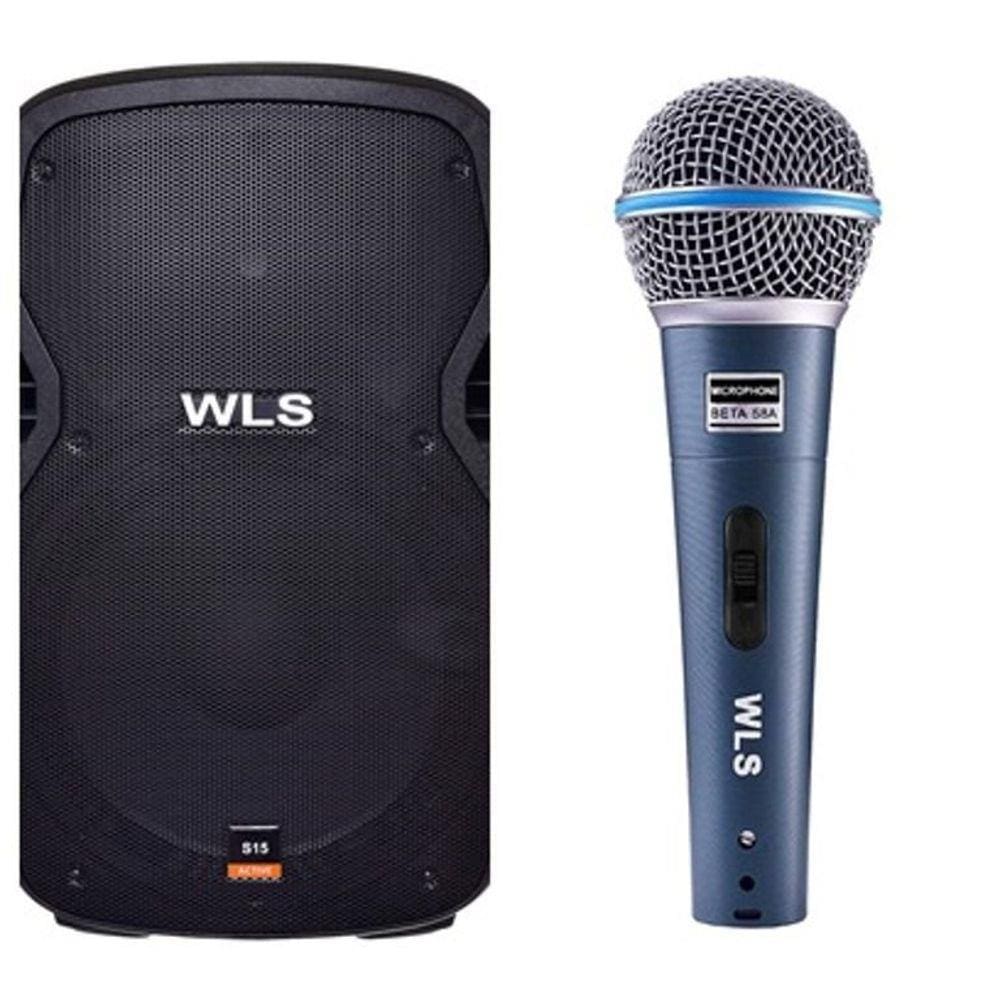 Caixa Acústica WLS S15  Ativa com Bluetooth + Microfone M58A