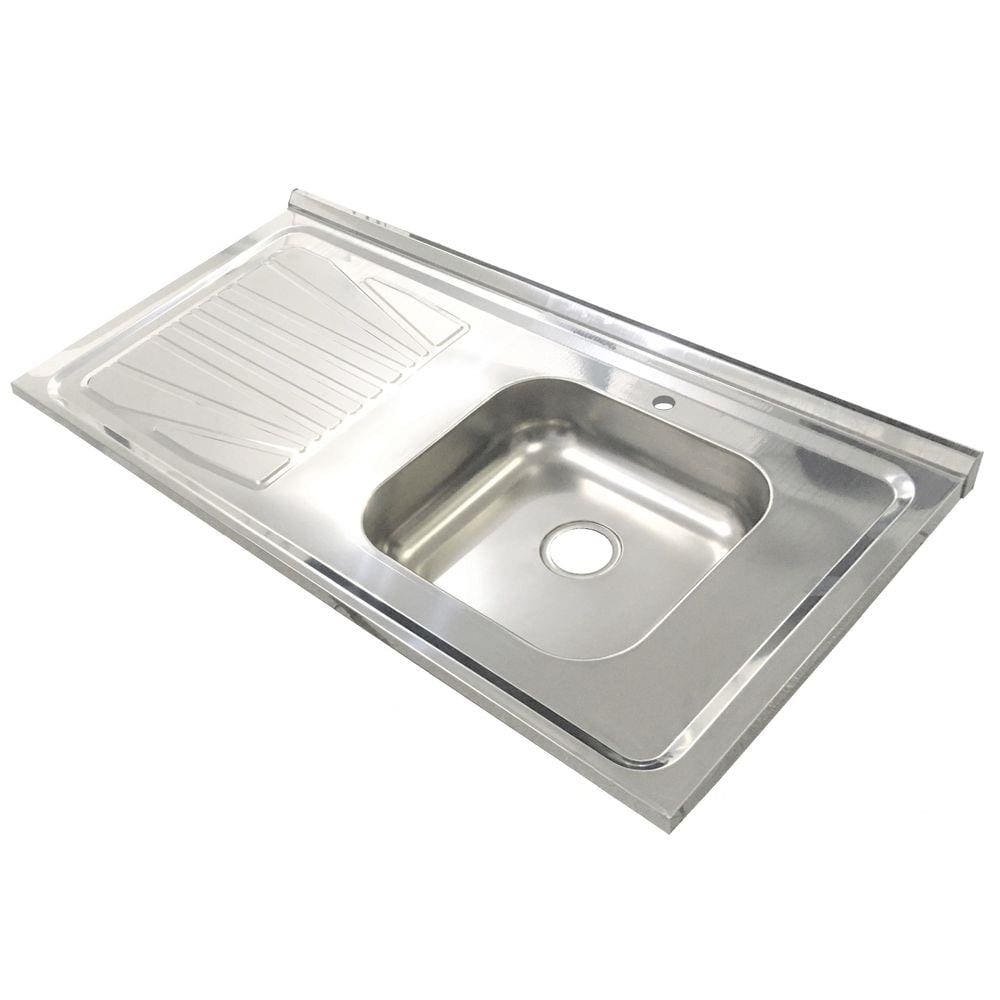 Pia Inox Fabrinox PSD1000D 100x52cm, cuba direita e furo para torneira
