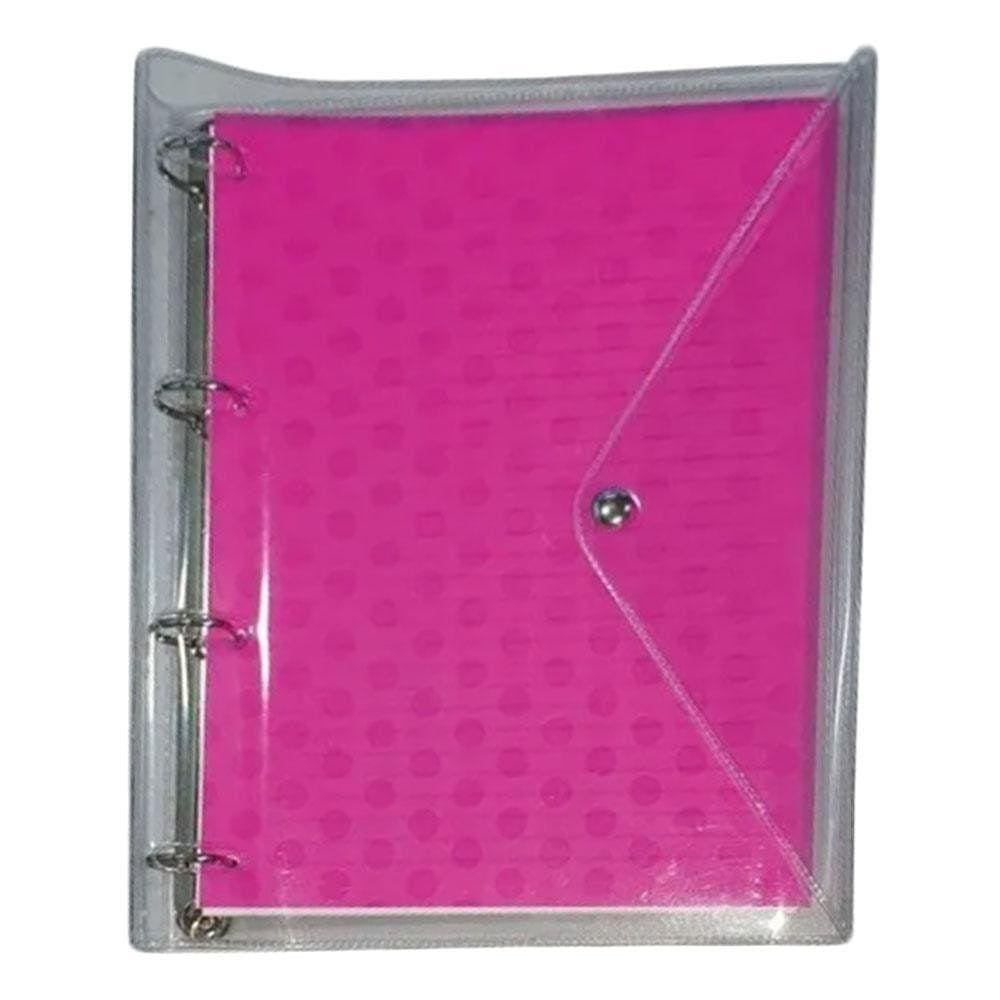 Caderno Argolado Universitário 96 Folhas Poá Cristal Rosa