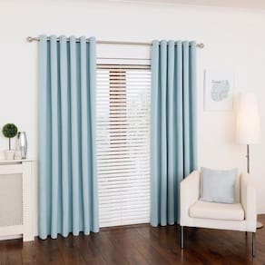 Cortina Tecido Oxford Azul-Bebê 300X180 Sala/Quarto