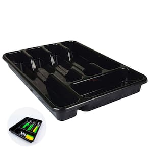 Organizador Separador Divisor talheres Porta Facas Garfo Colher Gaveta Cozinha Preto - AMZ